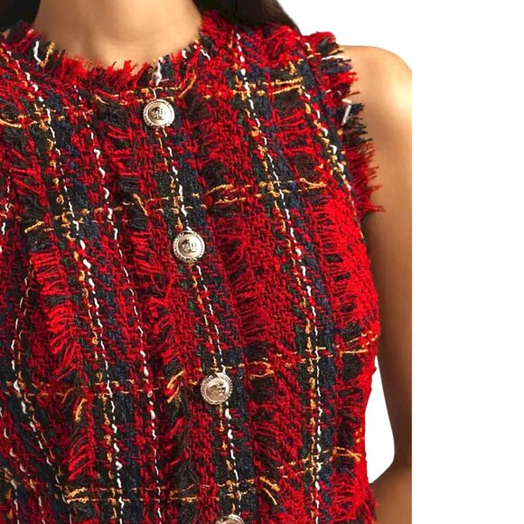 Walter Baker Dara Tweed Top Size L With Tags - Picture 7 of 8